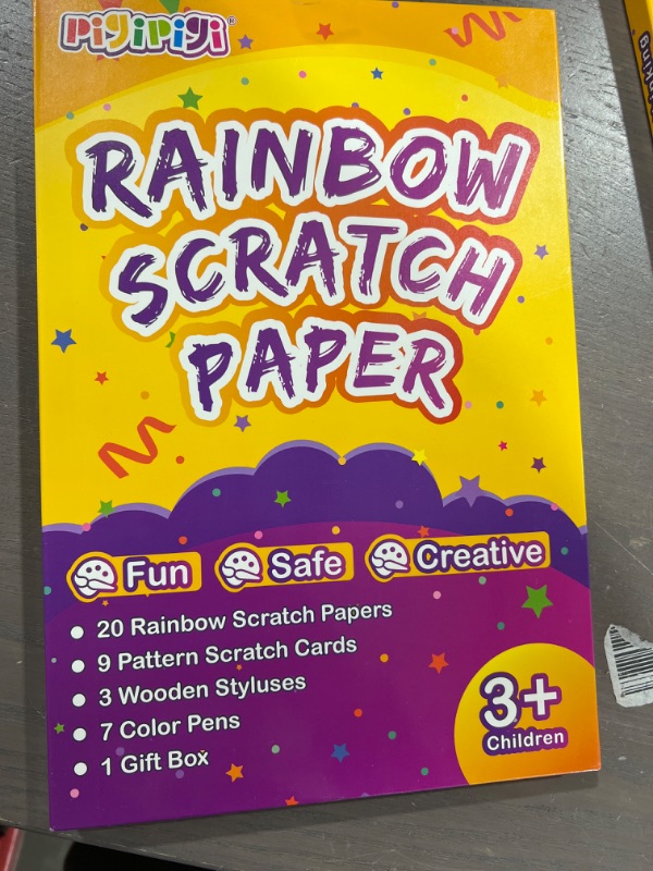 Photo 2 of Kids Art Craft for Boys: 2 Styles Rainbow Scratch Paper Set 