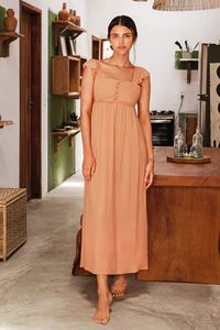 Photo 1 of Ciera Ruffle Cut Out Split Maxi Dress SIZE M 