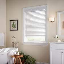 Photo 1 of White Cordless Room Darkening 2 in. Faux Wood Blind for Window - 23 in. W x 48 in. L
