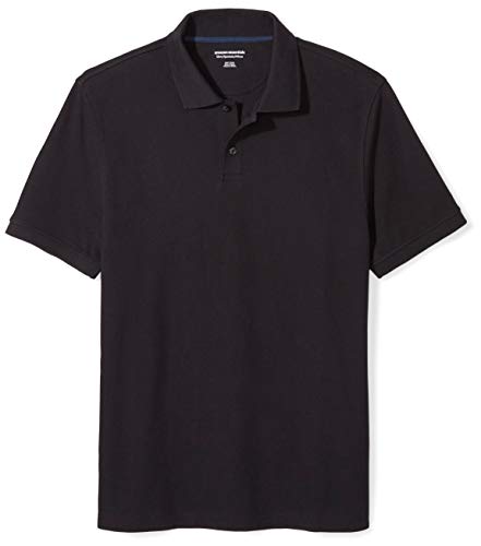 Photo 1 of Amazon Essentials Men's Slim-Fit Cotton Pique Polo Shirt, Black, Large