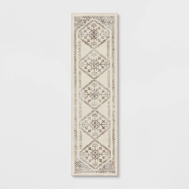 Photo 1 of 2'x7' Runner Kensington Washable Persian Style Cream Rug Cream - Threshold™
