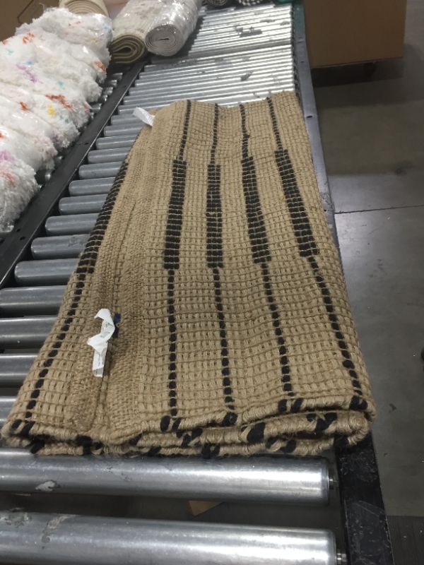 Photo 2 of 3'x5' Reseda Hand Woven Striped Jute Cotton Area Rug Black - Threshold™ Designed with Studio McGee
