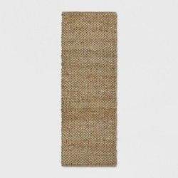 Photo 1 of 2'3"X7' Woven Runner Rug Solid Natural - Threshold
