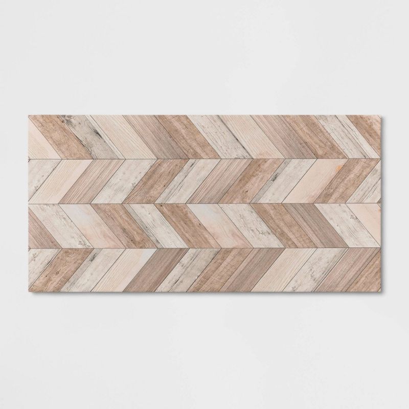 Photo 1 of 2'x4' Wood Herringbone Vinyl Accent Mat Brown - Threshold™
