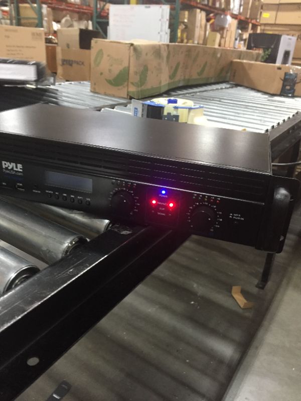 Photo 3 of 2-Channel Bluetooth Power Amplifier - 2000W Bridgeable Rack Mount Pro Audio Sound Wireless Home Stereo Receiver w/TRS XLR Input, LCD, Bridge Mode, Cooling Fan - Entertainment Speaker System - Pyle
