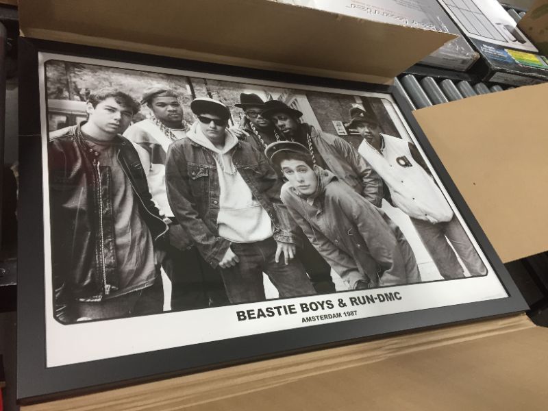 Photo 2 of Buyartforless Framed Beastie Boys and Run-DMC - Amsterdam 1987 35x25.5 Music Art Print Poster