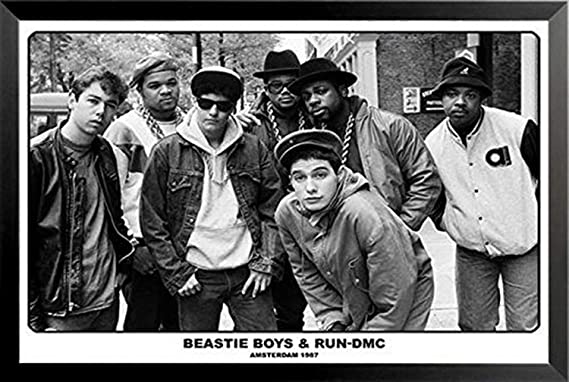 Photo 1 of Buyartforless Framed Beastie Boys and Run-DMC - Amsterdam 1987 35x25.5 Music Art Print Poster