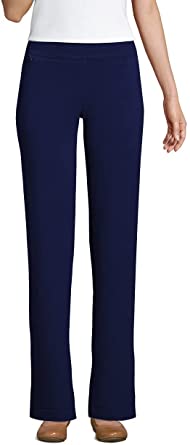 Photo 1 of Lands' End Women's Tall Starfish Mid Rise Straight Leg Elastic Waist Pull On Pants XS 