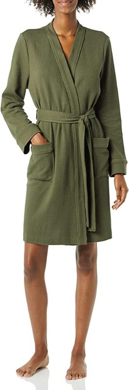 Photo 1 of Amazon Essentials Women's Lightweight Waffle Mid-Length Robe SMALL 
