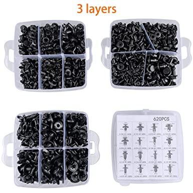 Photo 1 of 620 PCS 16 TYPE PUSH PINS CAR RETAINER CLIPS RIVET DOOR TRIM PANEL