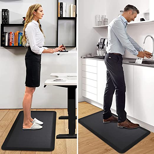 Photo 1 of 2 PACK!!! Anti Fatigue Mat,3/4 Inch Thick Kitchen Mat,Comfortable Padded Floor Mats for Standing Work Desk,Comfort at Home,Office,Garage, Waterproof, Oil-Proof and Easy to Clean?20" x 32"Black?…
