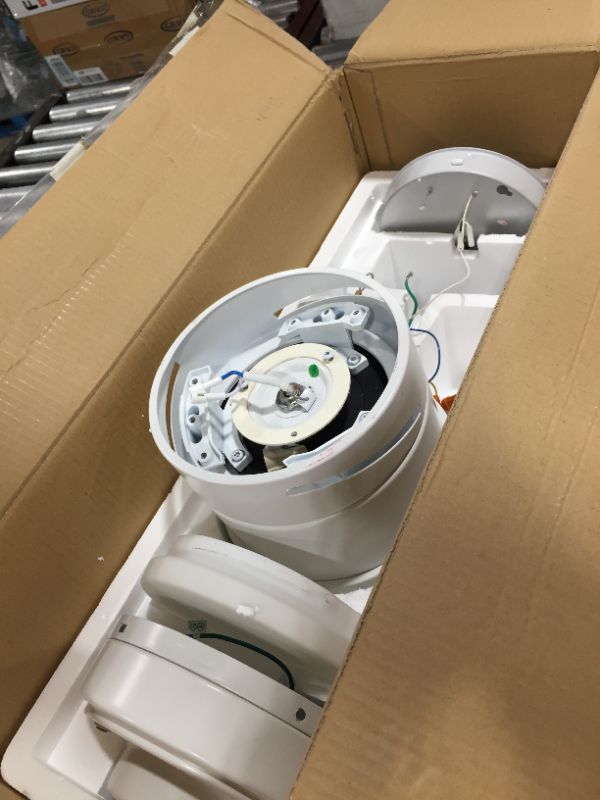 Photo 1 of Axis Indoor and Outdoor 3-Blade Smart Flush Mount Ceiling Fan 44in Matte White with 3000K LED Light Kit and Remote Control
