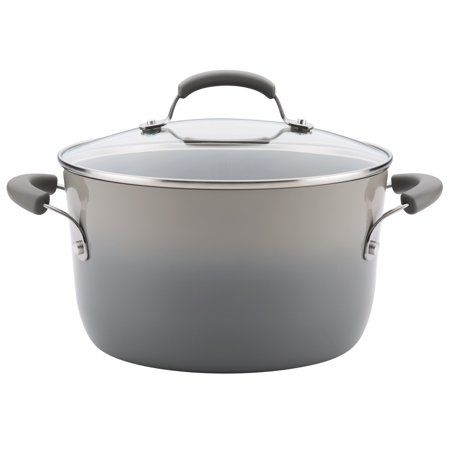 Photo 1 of 19013 6 Qt Classic Brights Hard Enamel Nonstick Stockpot, Sea Salt Gray
