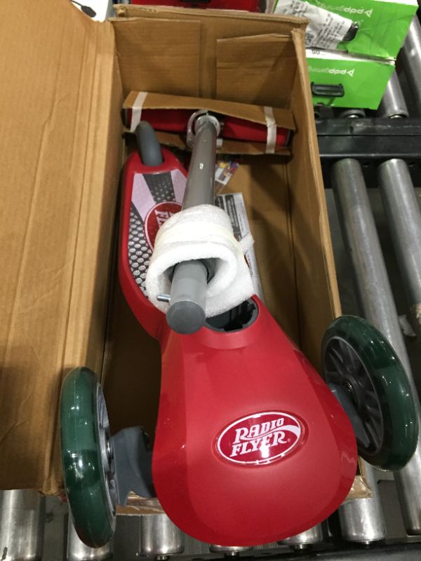 Photo 2 of Radio Flyer 549BZ Lean 'N Glide Kids 3-Wheel Scooter with Light up Wheels, Red
