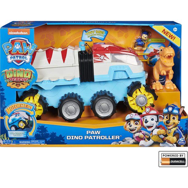 Photo 1 of PAW Patrol Dino Rescue Dino Patroller Motorized Team Vehicle with Exclusive Chase and T. Rex Figures
