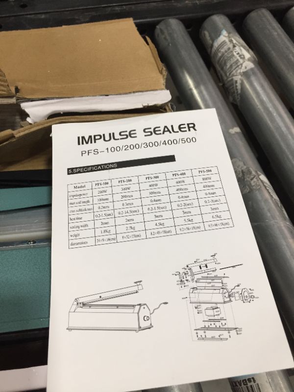 Photo 3 of 16" Heat Sealing Hand Impulse Sealer Machine Poly Free Element Plastic Sealer Manual Hand Sealer Heat Seal Packing for Tubing Poly Plastic Bag Sealing Food Meal Copper Transformer
