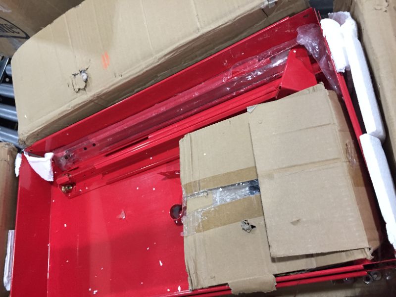 Photo 1 of Amazon Basics Steel 2-Shelf Multipurpose Tub Utility/Supply Cart with 400-Pound Capacity - Red
