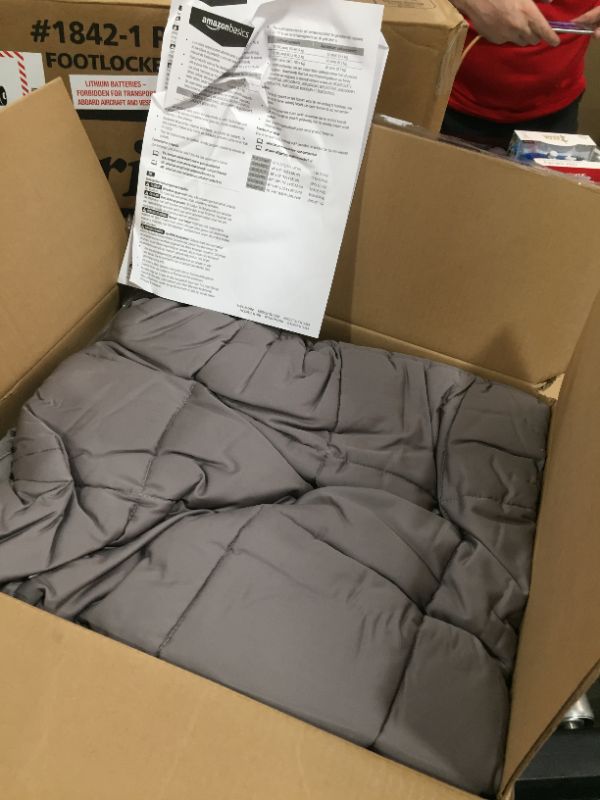 Photo 2 of Amazon Basics All-Season Cotton Weighted Blanket - 20-Pound, 60" x 80" (Full/Queen), Dark Gray
