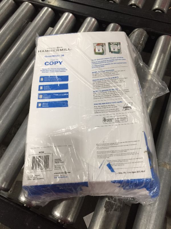 Photo 2 of Hammermill Great White Recycled Copy Paper 92 Brightness 20lb 8-1/2 X 14 500 Shts/Ream 86704
