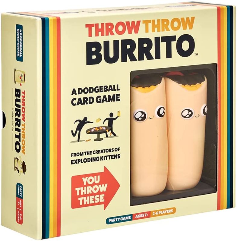 Photo 1 of Throw Throw Burrito by Exploding Kittens - A Dodgeball Card Game - Family-Friendly Party Games - Card Games for Adults, Teens & Kids - 2-6 Players
