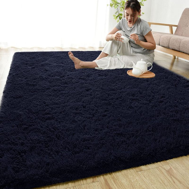 Photo 1 of Augefar Ultra Soft Area Rugs for Living Room 5x8 Dark Navy Fluffy Shag Rug Bedroom Plush Non-Slip Cute Carpet for Kids Girl Boy Teen Nursery Dorm Indoor Decor Floor Fuzzy Furry Accent Comfy
