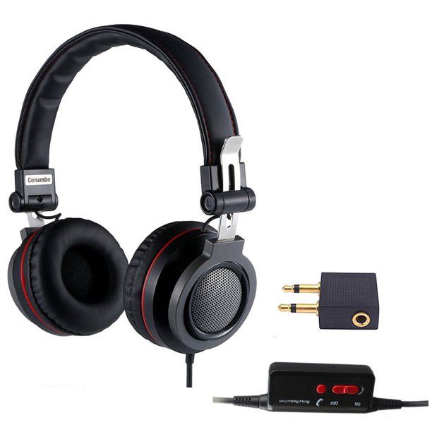 Photo 1 of Conambo CQ3 Active Noise Cancelling Headphones, Over Ear Wired Headphones w/Mic, Strong Bass, Lightweight, 40Hours for Travel and Office
