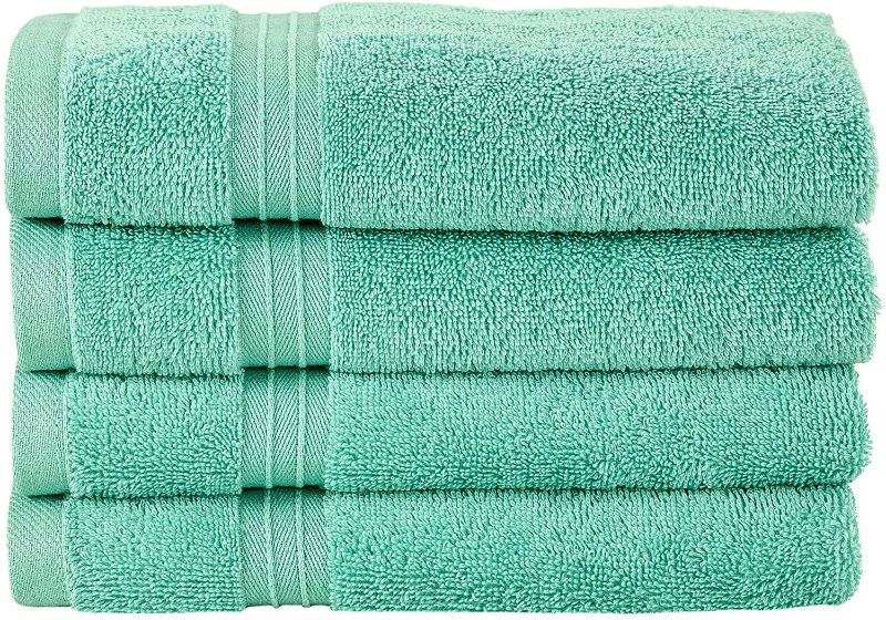 Photo 1 of Bliss Casa Large Hand Towels 16 x 28 Inch (4 Pack) - 600 GSM 100% Combed Cotton Quick Drying Highly Absorbent Towels - Soft Hotel Quality for Bath, Gym and Spa (Mint)
