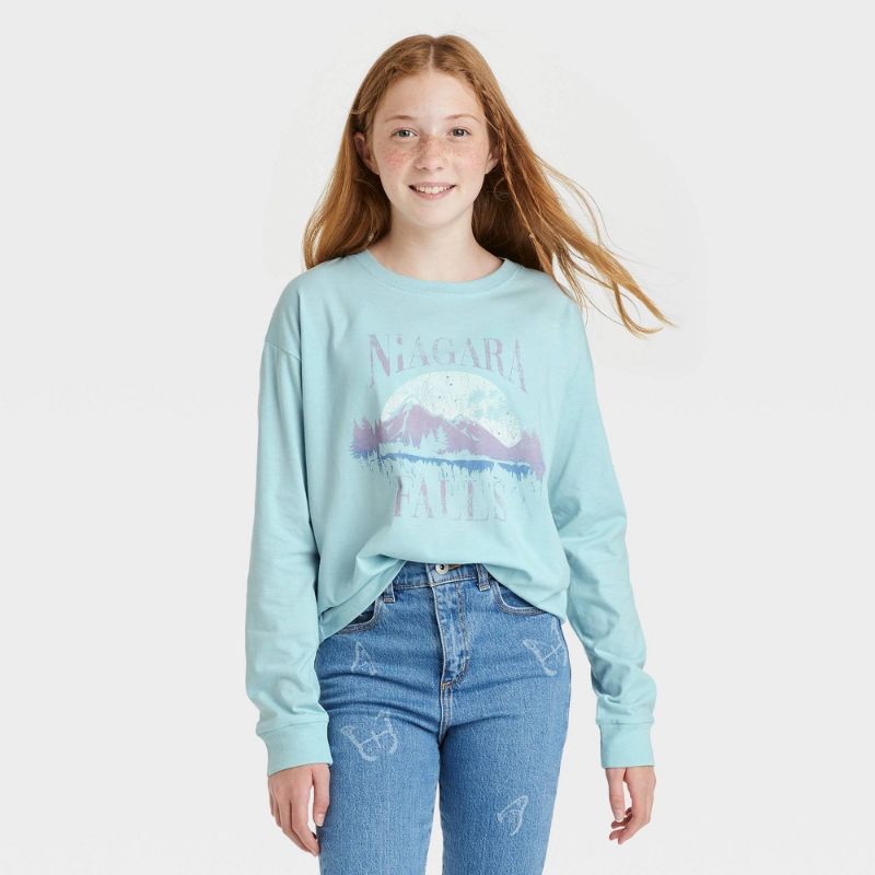 Photo 1 of 9 PACK Kids' Oversized Long Sleeve Graphic T-Shirt - Art Class™ (XS KIDS) 