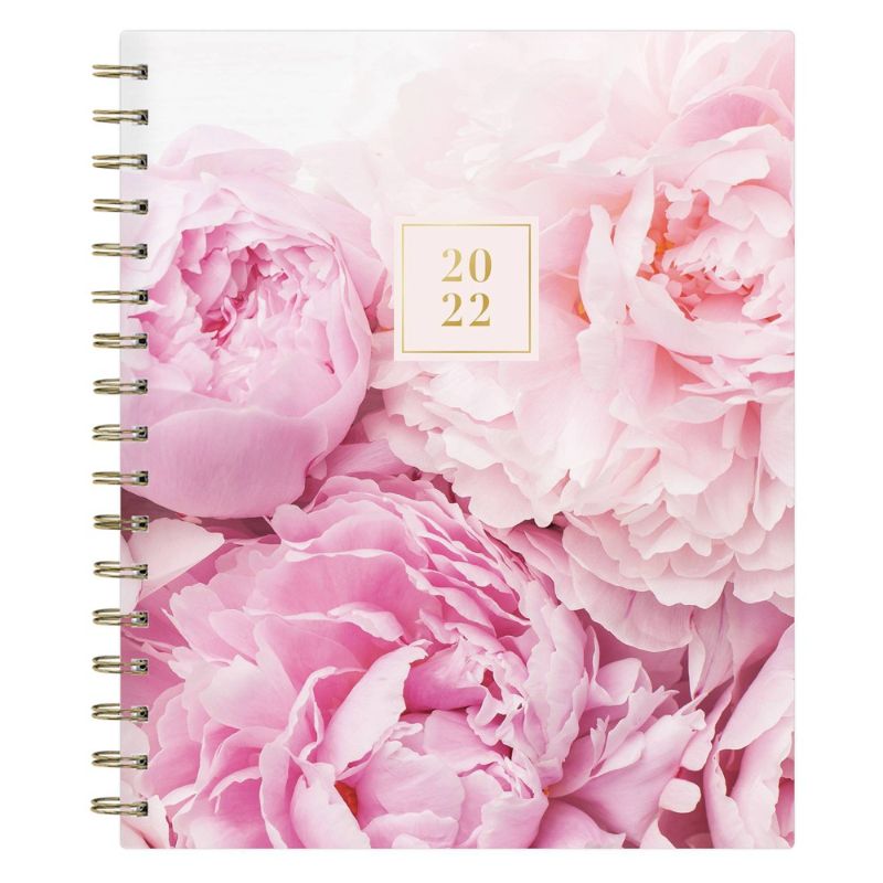 Photo 1 of 2022 Planner 7" x 9" Daily/Monthly Wirebound Hardcover Peony - Rachel Parcell by Blue Sky

