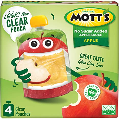 Photo 1 of 6 PACK!! Mott's No Sugar Added Applesauce, 3.2 oz Clear Pouches, 4Count
BB DATE 02/28/2022