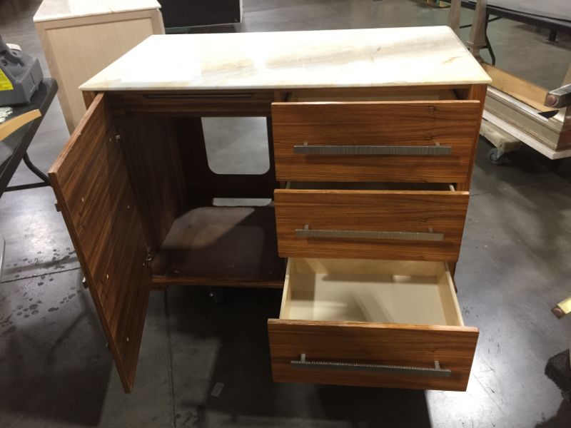 Photo 2 of 4 DRAWER WOODEN DRESSER WITH MARBLE TOP H36 INCH W48 INCH L26 INCH 