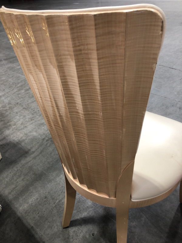 Photo 1 of CREME COLOR FAUX LEATHER DINING CHAIR 37H INCHES (CHAIR ONLY)