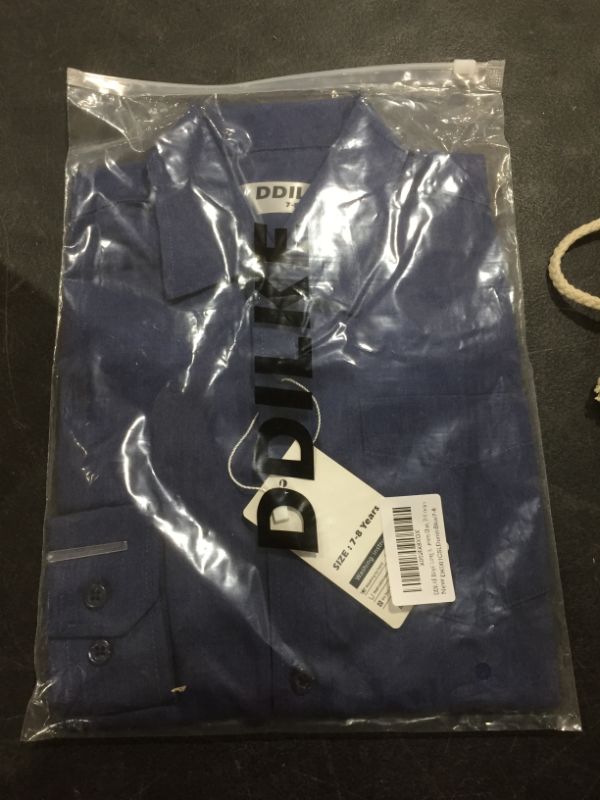 Photo 2 of DDILKE Boys' Long Sleeve Dress Shirt Casual Button Down Uniform Shirts
size 7-8