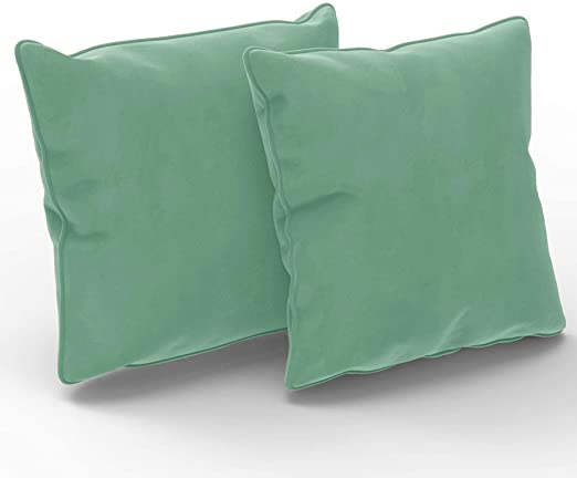 Photo 1 of Aoubate 18"x18" Pillow Covers 2-Piece, Made of Velvet and Invisible Zipper,Original Fabric Edging Suitable for Home Decoration Sofa Bedroom and car,Square Pea Green
