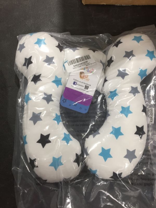 Photo 2 of KAKIBLIN Baby Travel Pillow for Head and Neck Support Pillow for Pushchair,Car Seat,Travel, (White Star)
