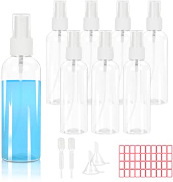 Photo 1 of Fine Mist Spray Bottles,KAKOO 8 Pcs Transparent Travel Bottle Toiletries Liquid Containers for Cosmetic Makeup
