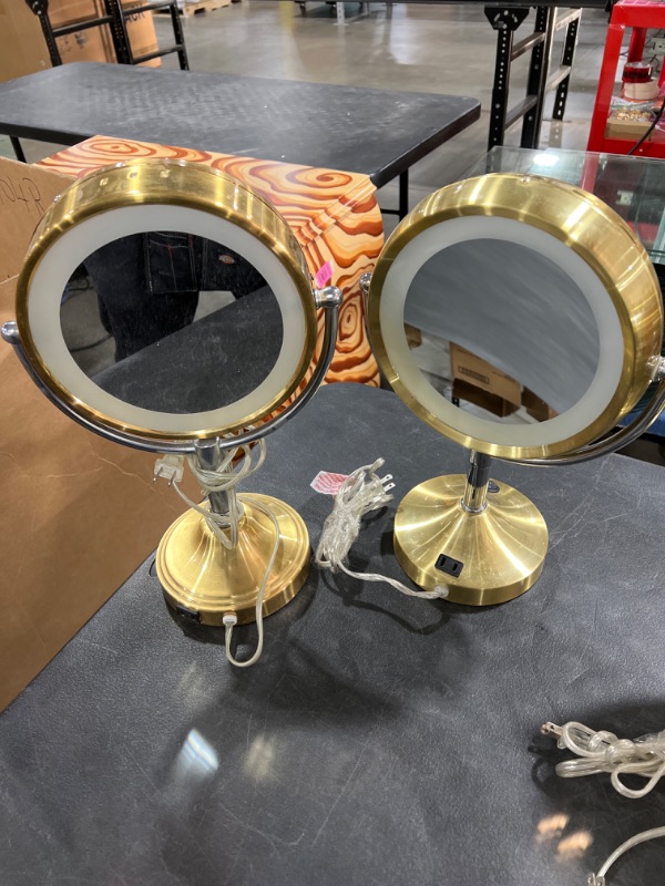 Photo 3 of GOLD LED MAKEUP MIRROR  H15 x W11 inches 2 pack 
