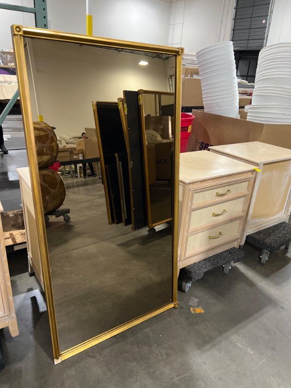 Photo 2 of GOLD COLORED FRAME MIRROR 58L X 26W