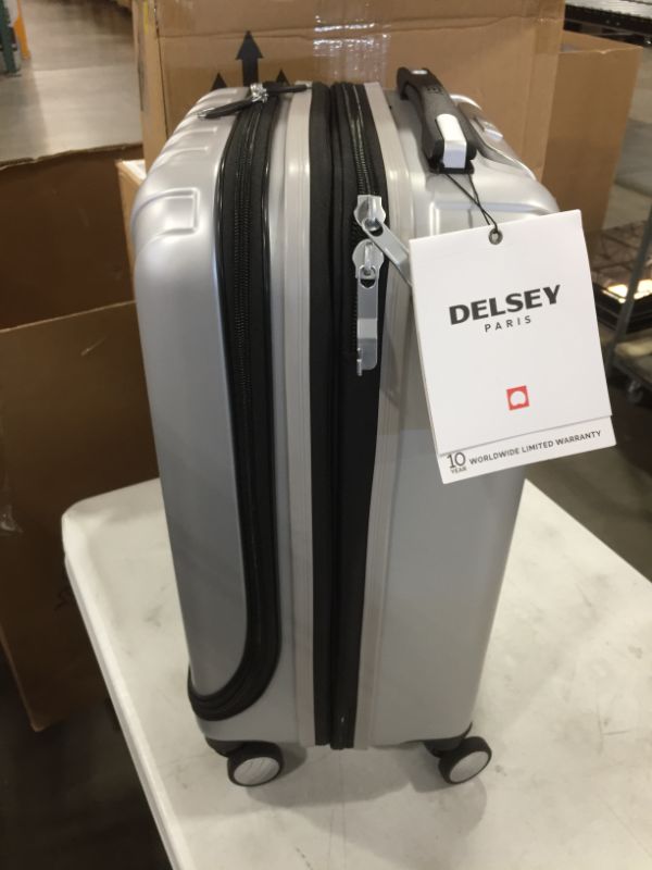 Photo 5 of DELSEY Paris Titanium Hardside Expandable Luggage with Spinner Wheels, Silver, Carry-On 19 Inch
