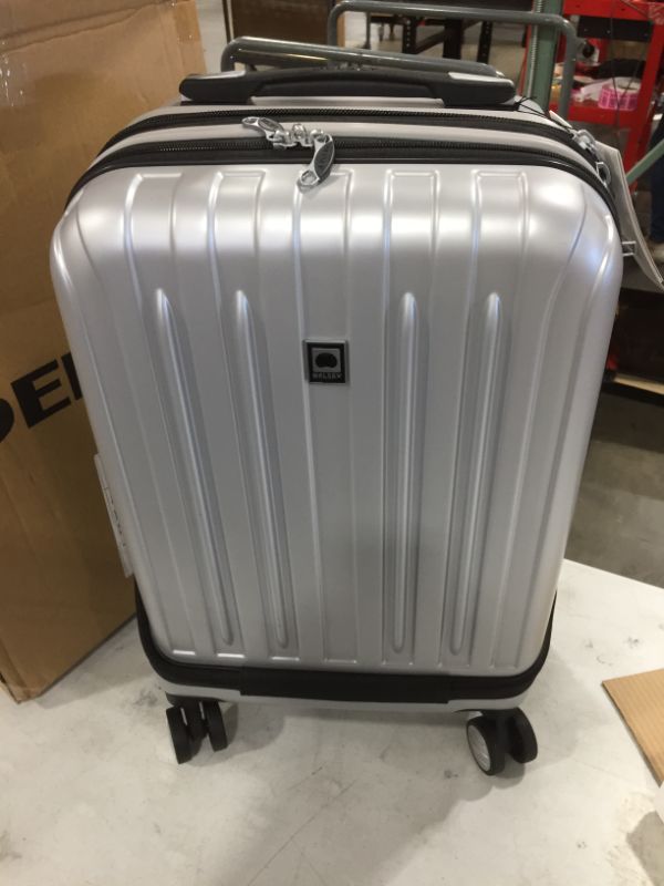 Photo 2 of DELSEY Paris Titanium Hardside Expandable Luggage with Spinner Wheels, Silver, Carry-On 19 Inch
