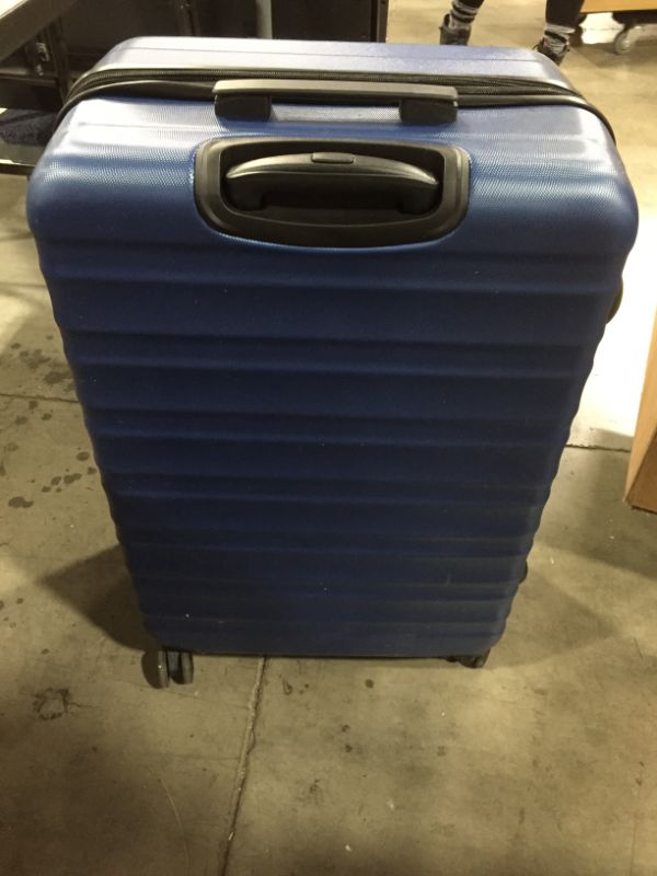 Photo 3 of Amazon Basics Hardside Spinner Suitcase Luggage with Wheels - 28-Inch, Navy Blue
