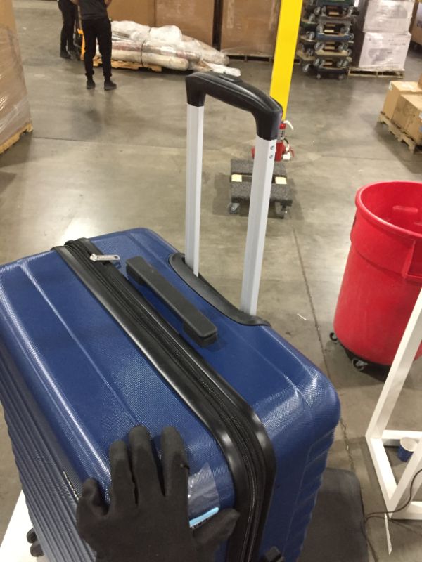 Photo 6 of Amazon Basics Hardside Spinner Suitcase Luggage with Wheels - 28-Inch, Navy Blue
