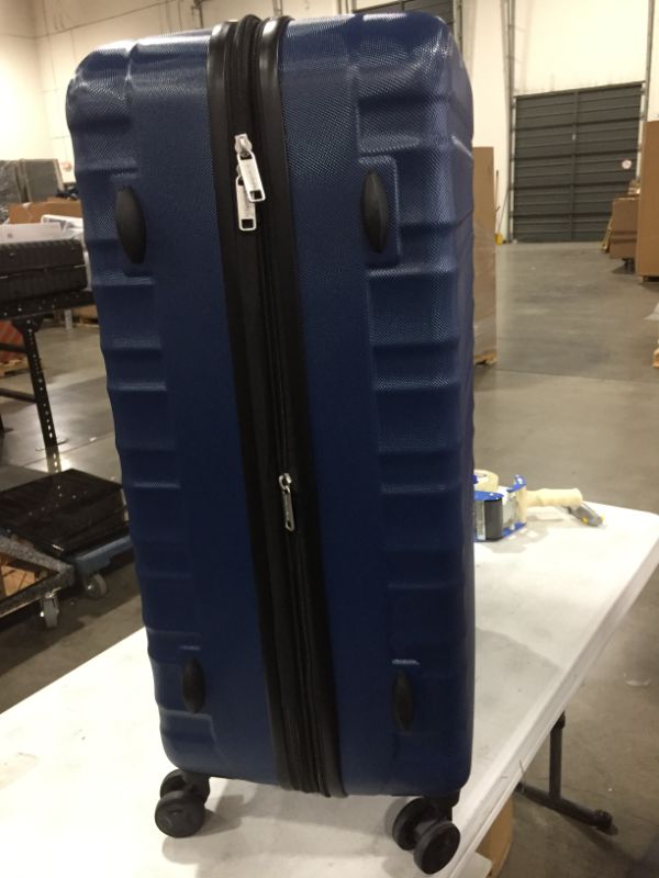 Photo 5 of Amazon Basics Hardside Spinner Suitcase Luggage with Wheels - 28-Inch, Navy Blue
