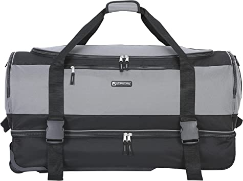 Photo 1 of Travelers Club Pinnacle Travel Rolling Duffel Bag, Light Grey, Checked-Large 30-Inch
