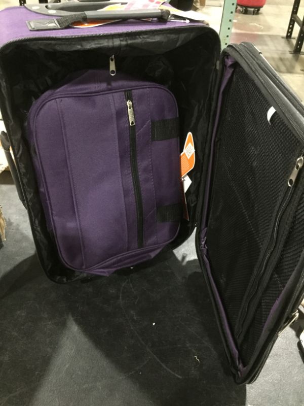 Photo 3 of Rockland Fashion Softside Upright Luggage Set, Purple, 2-Piece (14/19)
