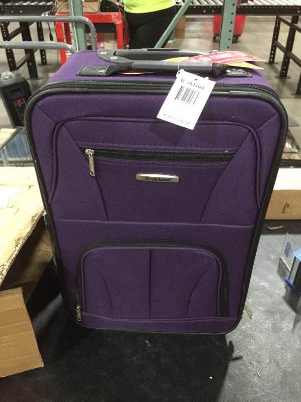 Photo 2 of Rockland Fashion Softside Upright Luggage Set, Purple, 2-Piece (14/19)
