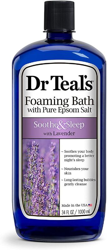 Photo 1 of 3 PACK !!! Dr Teal’s Foaming Bath with Pure Epsom Salt, Soothe & Sleep with Lavender, 34 fl oz, Purple