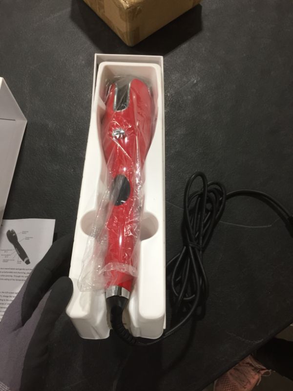 Photo 3 of 1 Inch Ceramic Rotating Curler Automatic Curling Iron Instant Heat up to 410°F Suitable for All Hair Types (Red)