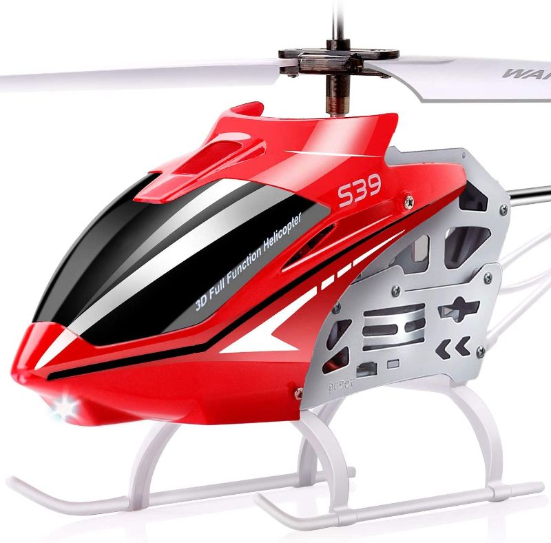 Photo 1 of SYMA RC Helicopter, S39 Aircraft with 3.5 Channel,Bigger Size, Sturdy Alloy Material, Gyro Stabilizer and High &Low Speed, Multi-Protection Drone for Kids and Beginners to Play Indoor-Red
