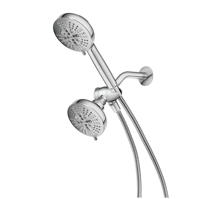 Photo 1 of  Wall Mount Dual Shower Head in Chrome, Grey
